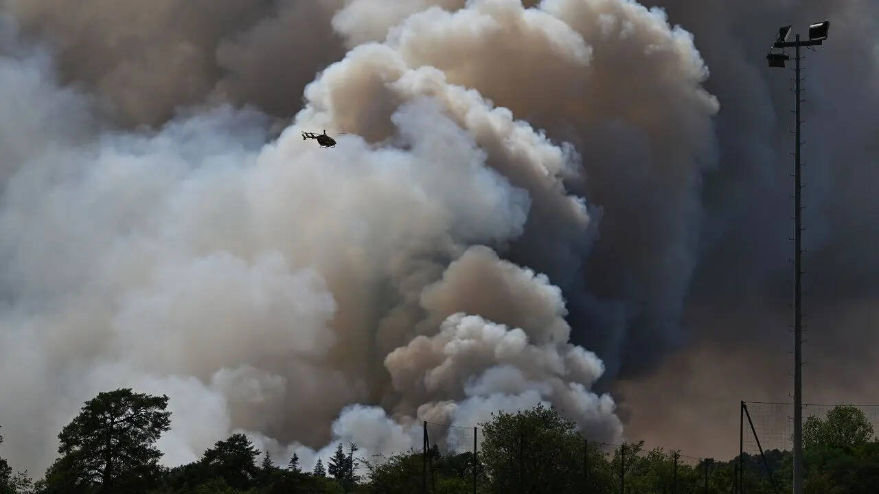 Brush fire, California